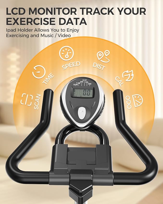 pooboo Exercise Bike, Adjustable Magnetic/Brake Pad Resistance Silent Belt Drive, Indoor Cycling Bike for Home Cardio, Fitness Stationary Bike with 350lbs/300lbs Weight Capacity &Upgraded Version Seat