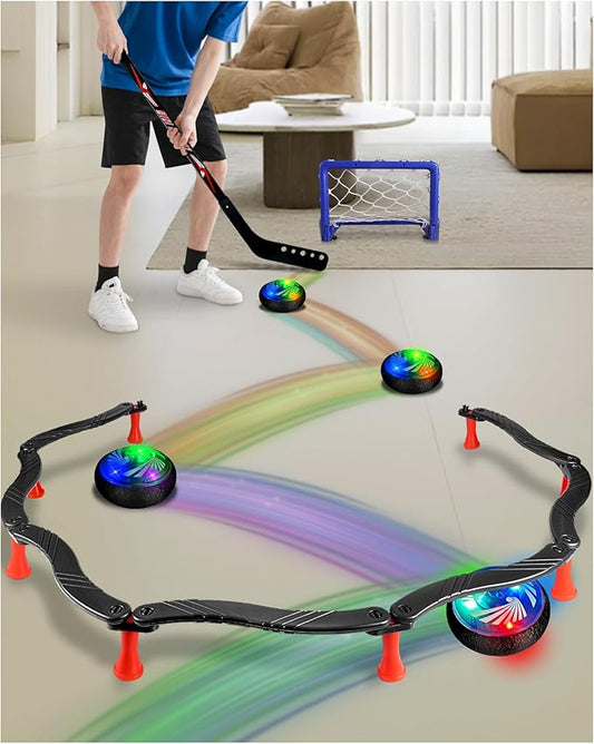 Hockey Stick Handling Trainer – Adjustable Hockey Training Equipment Set with Hover Soccer Ball, Mini Goal & Sticks – Improve Skills & Coordination for Kids & Teens