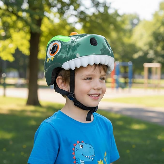 Dinosaur Bike Helmet for 1-3-5-8 Toddler Baby Kids, Lightweight Bicycle Helmet for Cycling Skateboard Roller Skate & Multi-Sports,2 Sizes for Boys and Girls