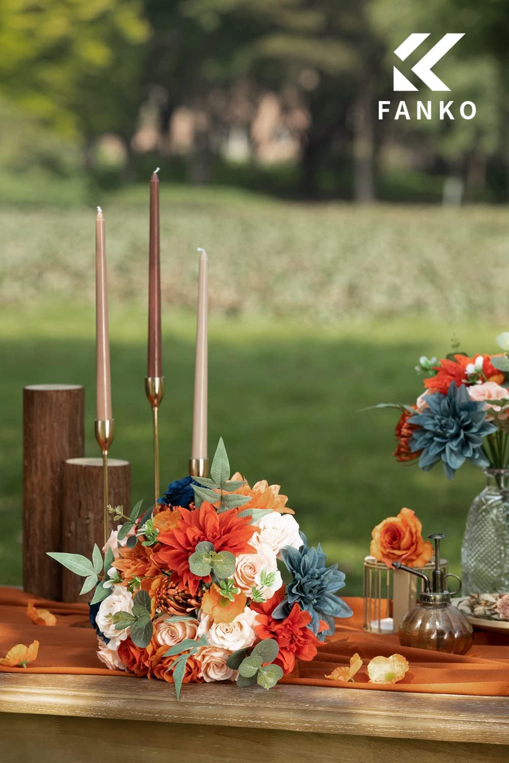 FANKO Rose Artificial Flowers Combo for DIY, Dusty Fake Rose Artificial Silk Flowers with Greenery, Real Looking Artificial Faux Flowers for Wedding, Table Decoration, Centerpieces, Party, Home Décor