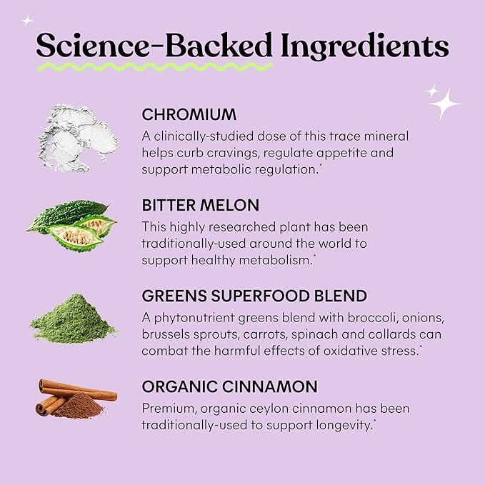 Lemme Curb Cravings, Improve Carb Metabolism, Support Weight Management w/Clinically Studied Chromium Picolinate, Bitter Melon, Ceylon Cinnamon & Greens Blend I Drug-Free (30-Day Supply)