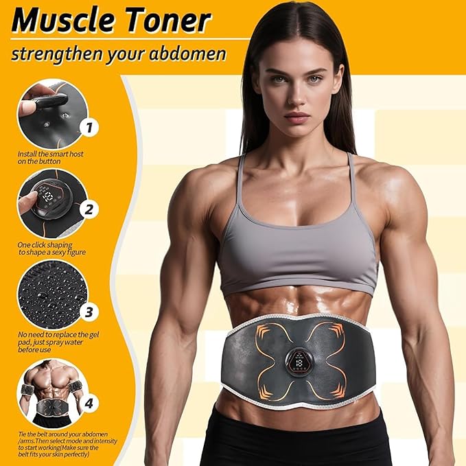 Electronic Muscle Stimulator, Abs Stimulator Muscle Toner for Abdomen/Arm/Leg, Strength Training Equipment for Men and Women