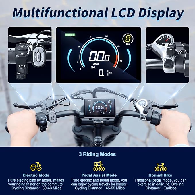 Electric Bike for Adults, Fat Tire EBike, 36V 10.4Ah Removable Battery, 500W Upgrade Motor, 20MPH Commuter Bike, V8 Mini Electric Bicycle for Mountains, Snow, Sand, Road