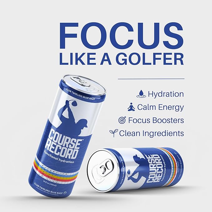 Functional Hydration Drink for Golfers – COURSE RECORD Variety Pack – Electrolytes, Calm Energy & Focus – Healthy Sports Drink – 12-Pack (12oz Cans) – Low Sugar, Low Caffeine
