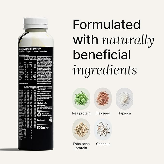 Huel Black Edition Ready-to-Drink | Vanilla Meal Replacement Shake | 35g High Protein Drink | 27 Vitamins & Minerals, Vegan, Gluten Free | Plant Based | High Fiber, Low Sugar | 16.9 Fl Oz, 12 Pack