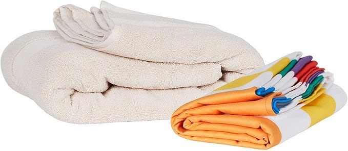 Dock & Bay Quick Drying Towel - for Sports & Gym - Compact, Lightweight - 100% Recycled - Includes Bag - Cabana Light - Malibu Pink, Double Extra Large (180x200cm, 70x78)