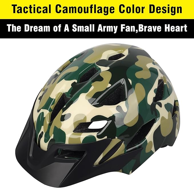 Kids Bike Helmet,Bavilk Kids Boys Girls Bike Helmets with LED Light Detachable Visor Children Youth Teen Multi-Sport for Skating Cycling Scooter Skateboard Adjustable & Lightweight 19.7"-22.4"