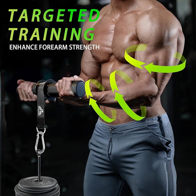 Forearm Strengthener Roller with Loading Pin and Thick Foam Grip – Multi-Functional Wrist Roller & Arm Blaster for Forearm, Wrist, and Grip Strength Training