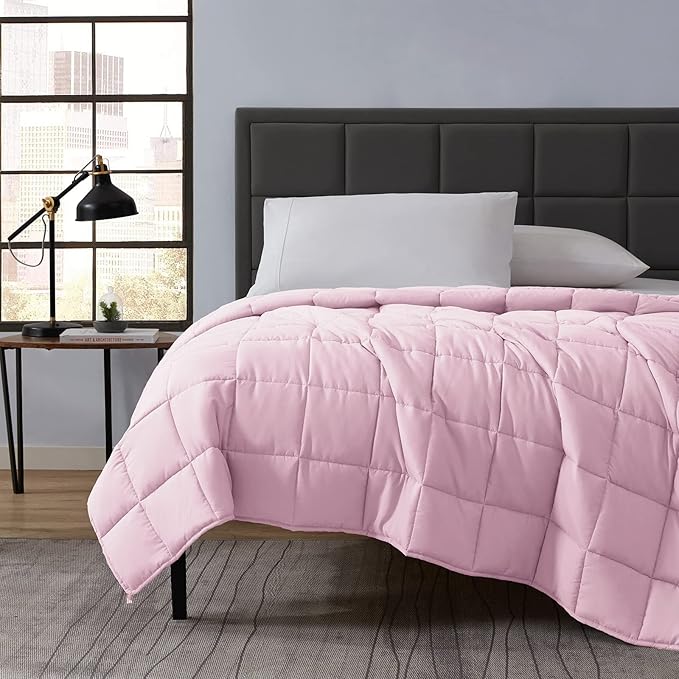 L'AGRATY Weighted Blanket - 40"x60" 10lbs Cooling Breathable Microfiber Material with Glass Beads Small Blanket All-Season Summer Fall Winter Soft Thick Comfort