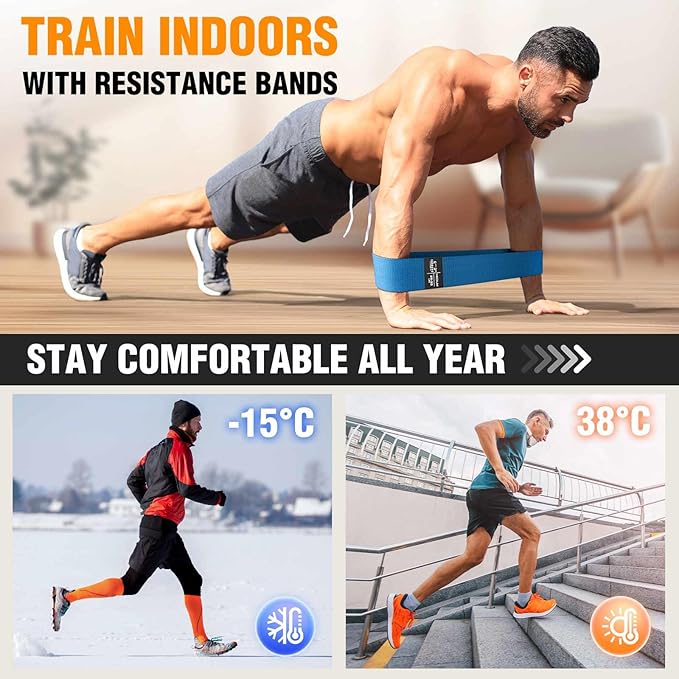 Fabric Resistance Bands for Working Out - Exercise Bands for Women and Men, Booty Bands for Legs and Glute, Yoga, Pilates, Rehab, Fitness and Home Workout