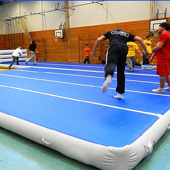 DOBESTS Inflatable Air Gymnastics Mat Tumbling Mat Tumble Track Gymnastics Training for Kids Home 6.6 feet 10 feet 13feet 16feet 20feet 4/8inch Thick for Cheerleading Dance Yoga Cheer Water With Pump