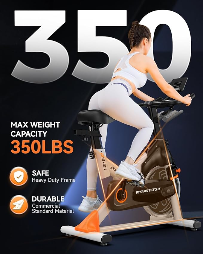 pooboo Exercise Bike, Adjustable Magnetic/Brake Pad Resistance Silent Belt Drive, Indoor Cycling Bike for Home Cardio, Fitness Stationary Bike with 350lbs/300lbs Weight Capacity &Upgraded Version Seat