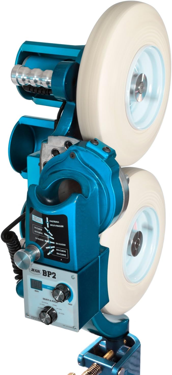Jugs BP2 Baseball Pitching Machine—The Coach’s Pitching Machine—The BP2 is Designed specifically to Simplify Your Batting Practice. with 6 Pre-Set Pitch Positions The BP2 Takes The Guesswork Out!