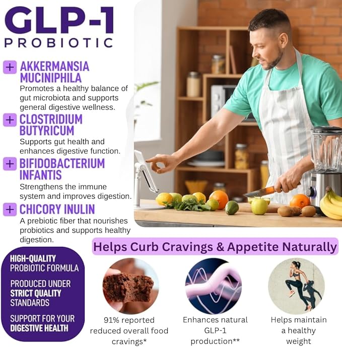 GLP-1 Supplement Weight Loss - Reduce Hunger & Cravings, Support Fat Loss & Weight Management, Naturally Boost GLP1 Production, Appetite suppressant for Women - Vegan & Gluten Free (30 Capsules)