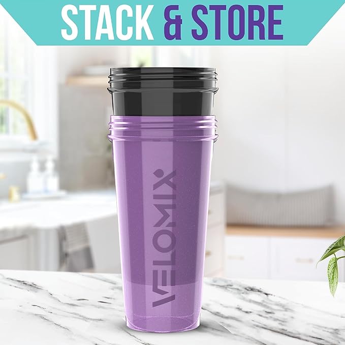 '-2 Pack- 28 oz Protein Shaker Bottles for Protein Mixes - 2x Wire Whisk | Leak Proof Shaker Cups for Protein Shakes | Protein Shaker Bottle Pack | Shakers for Protein Shakes-Purple&Black