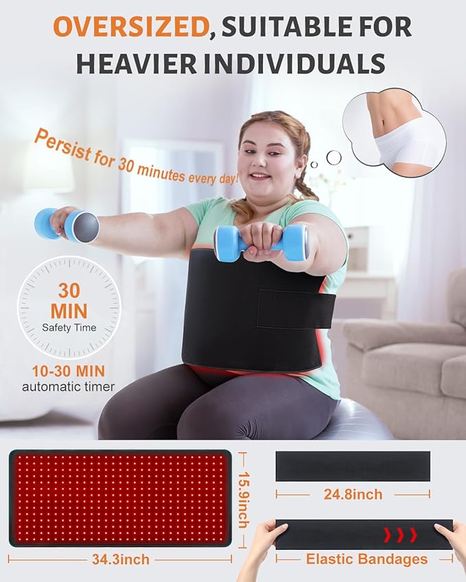 Red Light Therapy Pad for Body 406 LEDs 660nm & 850nm, 60W Foldable Near Infrared Light Mat with 5 Level Heating Mode, Smart Temp & Timer, Back, Waist, Shoulder Muscle & Pain Relief