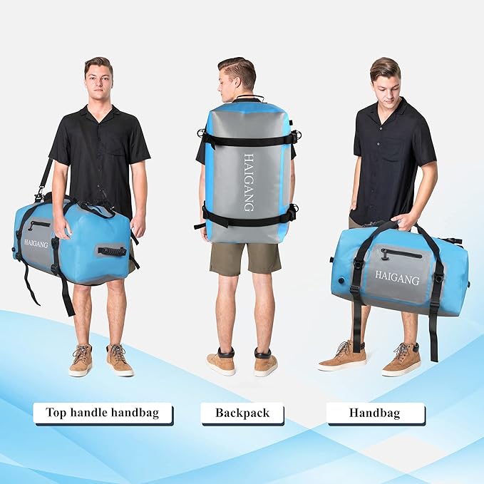 110L Waterproof Duffel Bag Travel Dry Bag, Large Capacity, Adjustable Thickened Straps and Handles, Zip Closure, Air Valve, Fully Waterproof, Perfect for Boating, Rafting, Motorcycle Kayaking