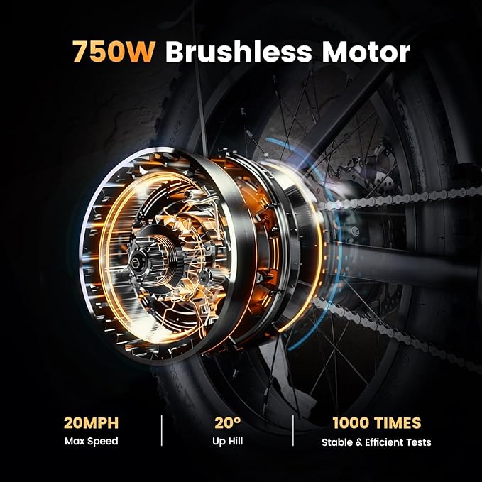 Electric Bike for Adults,Peak 1000W/1500W Motor,20/28MPH 55-150Mile ebikes for Adults with 10.4AH/13AH/26AH Battery,20" Fat Tire Electric Dirt Bike Commuting Off Road Ebike, UL2849