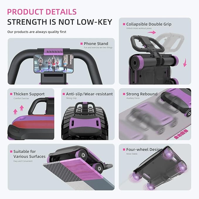 FIAMERMOR 2025 AB Roller Wheel - 4 wheel elbow support abdominal wheel automatic rebound abdominal fat burning weight loss core training equipment home/gym