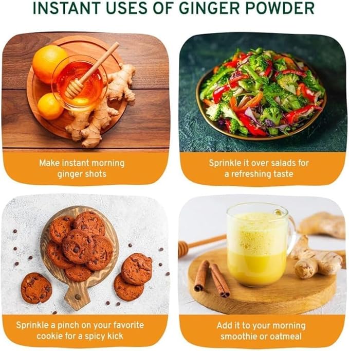 HANDPICK Ginger Powder (14oz/397g) No Additives, No Preservatives, No Fillers | Ginger Root Powder from India | Raw, Gluten Free, Non GMO | Perfect for Cooking, Baking | Resealable Zip Lock Pouch