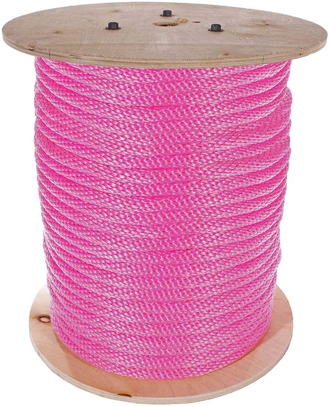 Rope and Cord Solid Braid Multifilament Polypropylene Rope- 5/8 Inch- Over 20 Colors