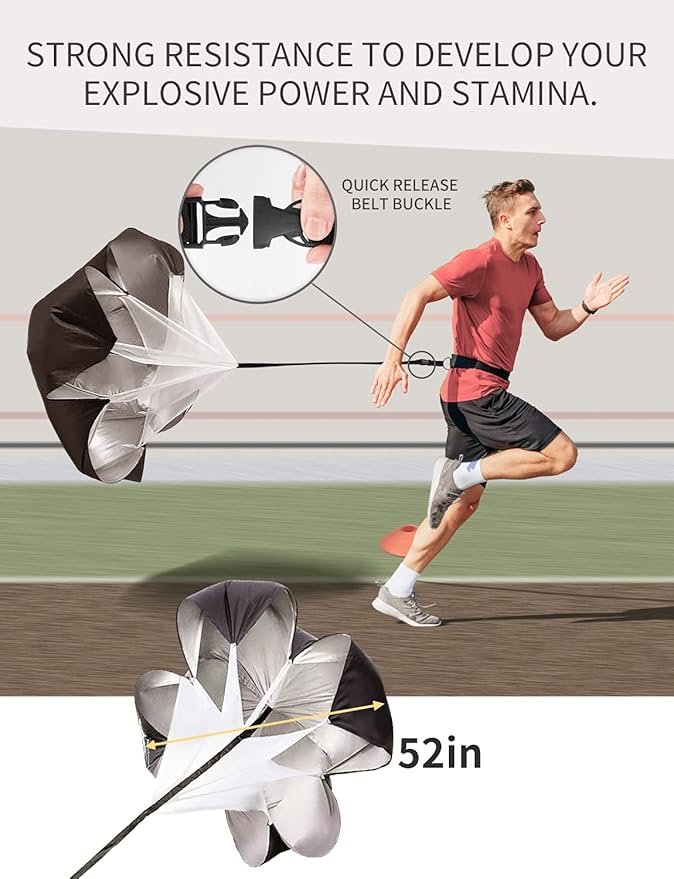 GHB Soccer Agility Training Equipment, 6 Agility Poles, 20ft Speed Ladder, 12 Disc Cones, Resistance Parachute, Jump Rope, 5 Resistance Bands, Soccer Training Poles for Speed Agility Training