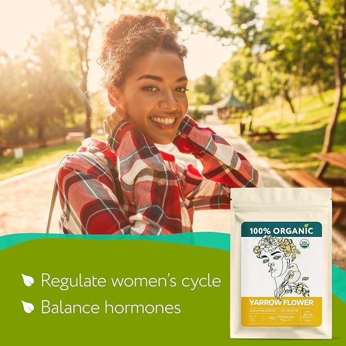 Yarrow Flower Tea Organic (4oz.)- Dried Yarrow Herb Loose Leaf - Herbal Tea to Support Healthy Immune Function & Relaxation