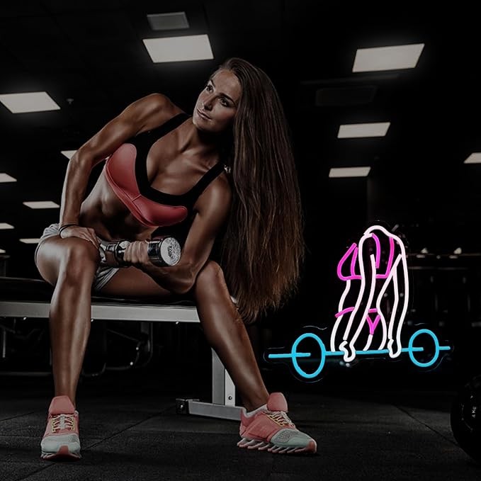 Gym Neon Sign For Home Gym Decor Gym Lighting for Man Cave Decor Gifts 15.7"×12.9"