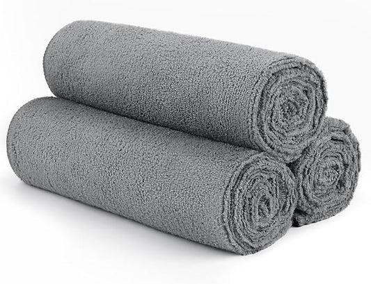 Orighty Gym Towels, Highly Absorbent Sweat Towels, Soft and Quick Drying Gym Towel for Daily Use, Multi-Purpose Towel for Sport, Salon, Spa, Hotel, 16 x 27 Inch, Grey, 3 Pack