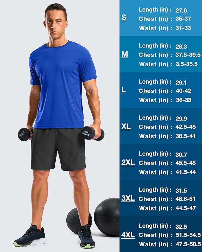 G Gradual Men's Workout Shirts Quick Dry Athletic Running T-Shirts Lightweight Moisture Wicking Short Sleeve Sports Gym Tops
