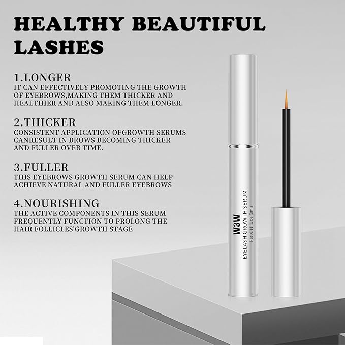 Lash Serum,Eyelash Growth Serum,Lash Enhancing Serum,Lash Boost Growth Serum,3 ML Lash Serum for Natural Longer, Fuller,and Thicker Lashes Brows,Plant Extracts No Irritating
