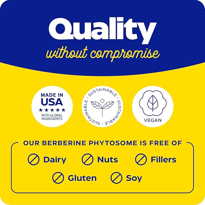 Enzymedica, Berberine Phytosome, 9.6X Better Bioavailability, High Potency Natural Vegan Dietary Supplement for Metabolic Support, 60 Capsules