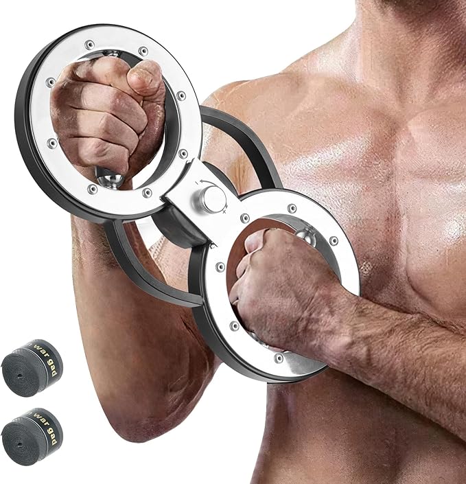 GYMAX Burn Machine, 12LBS Spinning Arm Trainer with Adjustable Resistance, & 360 Degree Rotating Grips, Upper Body Workout Rotator for Forearm, Shoulder, Chest, Home Gym Exercise