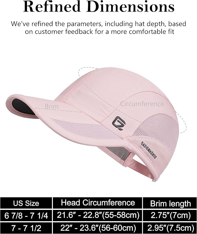 GADIEMKENSD Quick Dry Run Hat Cooling Breathable Mesh