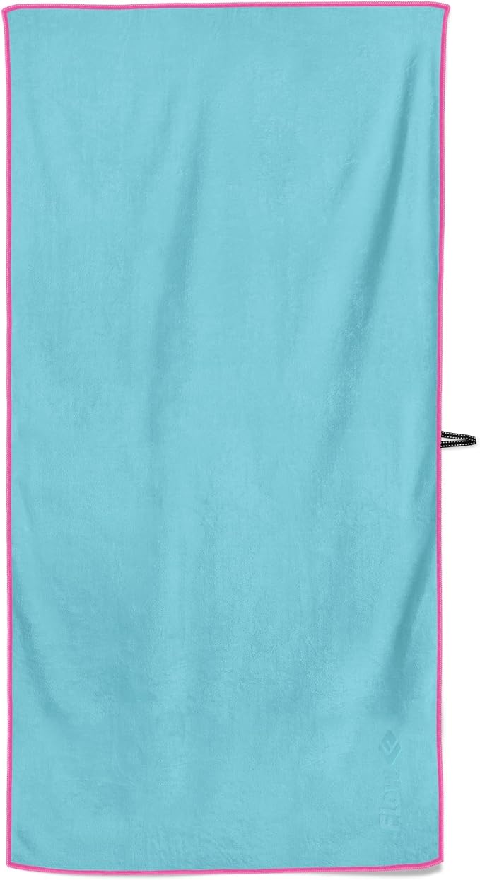 Flow Hydro Sport Towel - Microfiber Quick Dry Swimming Towels for Swim, Pool, Triathlon, and Other Water Sports in Medium, Extra Large, and Hooded Sizes (Aqua, X-Large (72" x 40"))