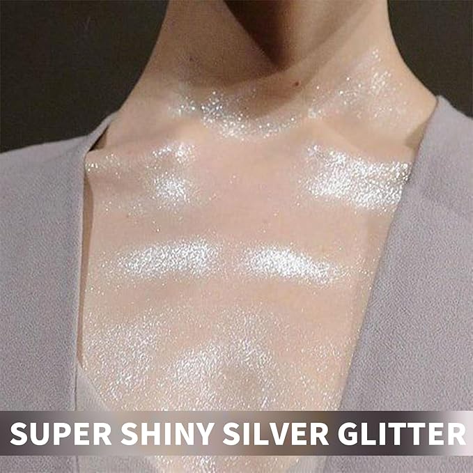 Hair Glitter Body Glitter Spray, 150ML Glitter Hairapray Silver Glitter Spray for Hair and Boday, Hair Glitter for Kids Women, Body Shimmer Festival Rave and Makeup 4.2 Fl Oz
