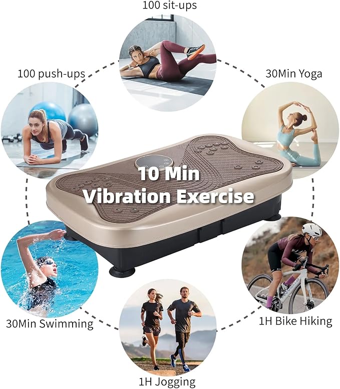 Vibration Plate Fitness Platform Whole Body Exercise Machine with 120 Speed Levels, Lymphatic Drainage, Fat Burning, and Weight Loss, Perfect for Women, Men, and Home Gym Exercise