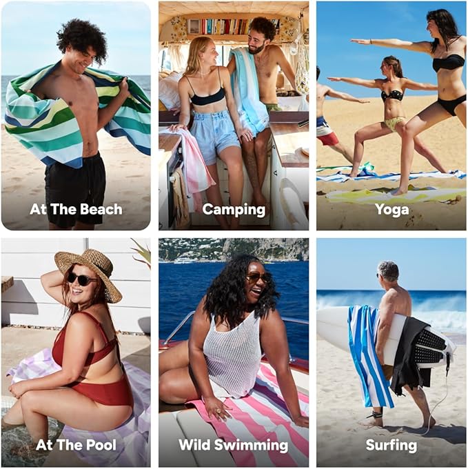 Dock & Bay Quick Drying Towel - for Sports & Gym - Compact, Lightweight - 100% Recycled - Includes Bag - Summer - Cool Lagoon, Extra Large (200x90cm, 78x35)