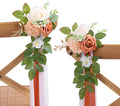 10 Wedding Aisle Decorations for Ceremony - Terracotta Chair Flowers for Church Pew Decor