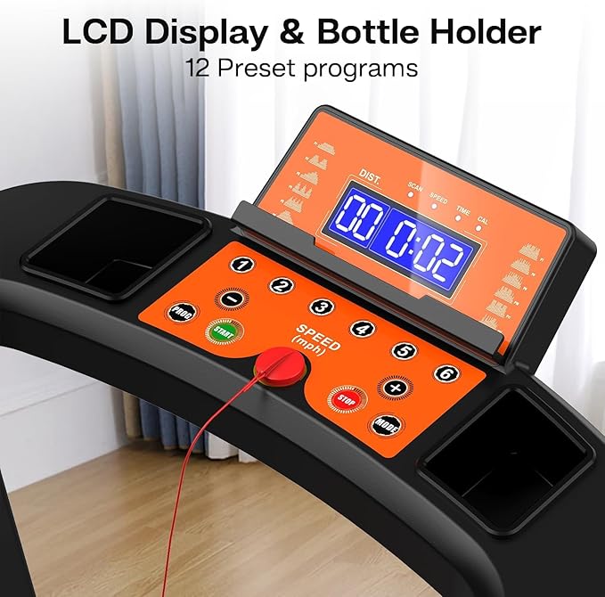 Foldable Walking Treadmill for Seniors with Long Handrails, APP Control & 3D Virtual Scenes – 3.0HP Quiet Motor, 300 lb Capacity, Shock Absorption – Ideal for Home, Office & Small Spaces