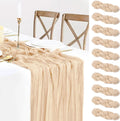10 Pack Champagne Cheesecloth Table Runner 35x120 Inches, Fall Thanksgiving Cheese Cloth Table Runner 10FT Boho Sheer Gauze Runner for Bridal Shower Wedding Baby Shower Party Decor
