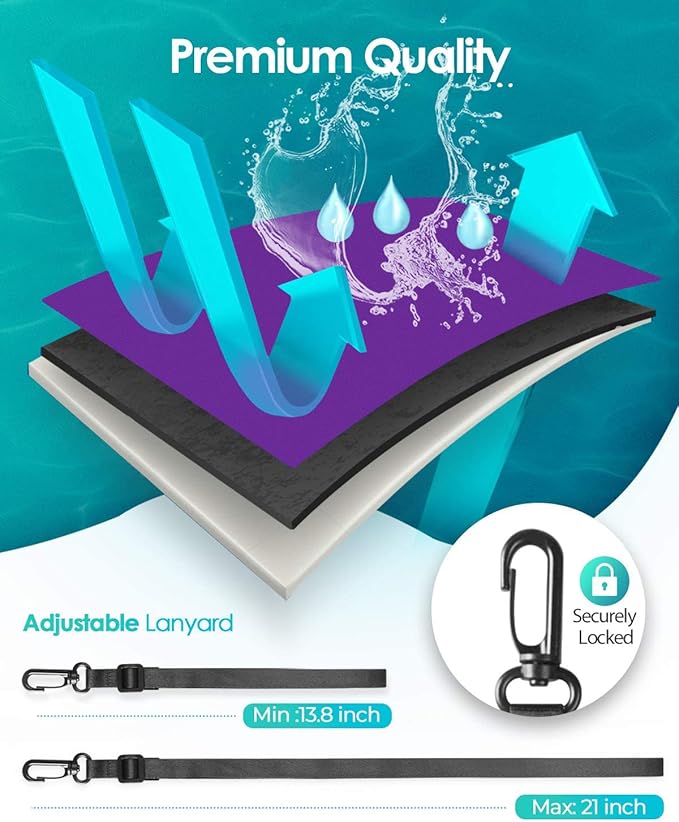 Hiearcool Universal Waterproof Phone Pouch, Dry Bag Compatible for iPhone 17 16 15 14 13 Pro Max XS Plus Samsung Galaxy S22 Cellphone Up to 8.3", IPX8 Water Proof Cell Phone Case for Beach-2Pack