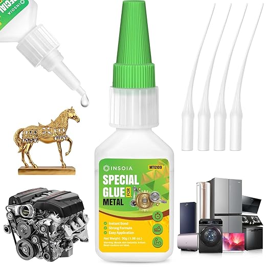 Metal Glue, 30g Heavy Duty Adhesive for Metals and Other Materials Bonding, Waterproof & Fast-Drying, Super Instant Glue for Metal Repairs, Jewelry, DIY Projects, Aluminum, Steel, and More