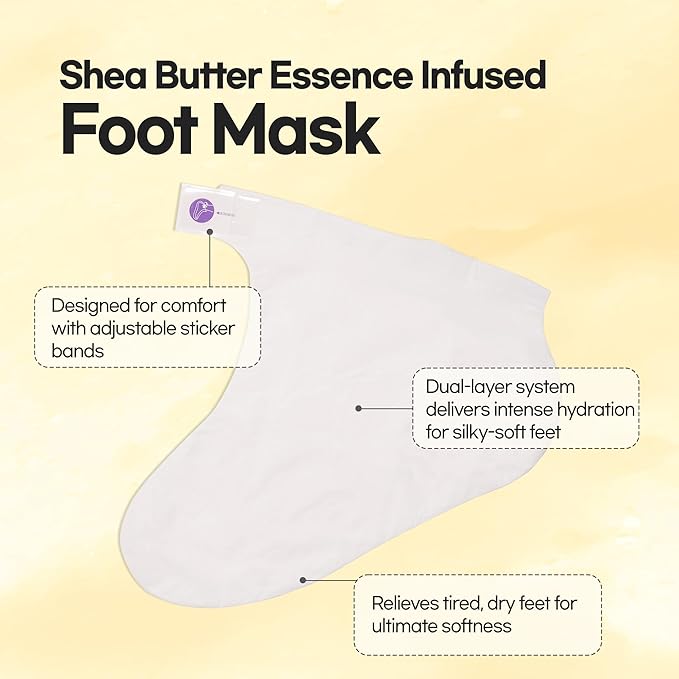 Epielle Hydrating Hand & Foot Masks 12 Pairs, Deep Moisturizing Socks & Gloves, Soften Dry Hands & Cracked Heels with Shea Butter & Jojoba Oil, Korean Skin Care, Foot Spa, Self Care Gifts for Women