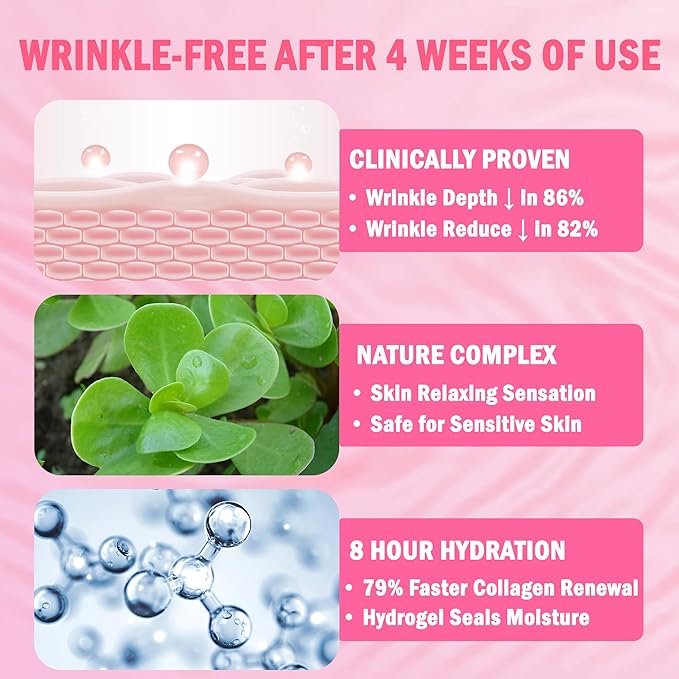 Forehead & Eye Wrinkle Patches - 20 Set Facial Wrinkle Ptaches for Reducing Fine Lines and Wrinkles, Boosts Skin Hydration & Elasticity, for All Skin Type Woman Man - Scarlet