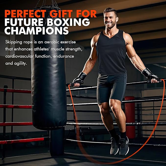 Jump Rope, Weighted Jump Rope for Men Women, Adjustable 1lb Heavy Skipping Ropes, Suitable for Boxing, Cardio, Home Fitness, Training Muscle, Home Gym Workout Equipment for Full Body Exercise