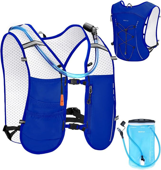 ECOHUB Running Hydration Vest Backpack,Lightweight Breathable Pack with 2L Water Bladder Bag Daypack for Hiking Trail Running Cycling Race Marathon for Women Men
