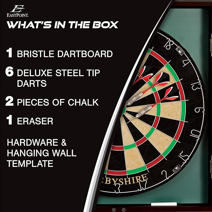 EastPoint Sports Bristle Dartboard and Cabinet Sets- Features Easy Assembly - Complete with All Accessories