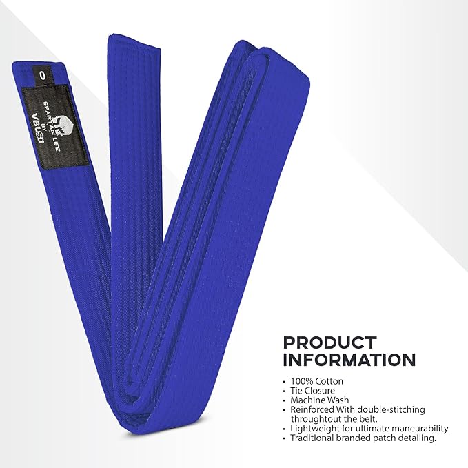 Karate Belt, All-Purpose Martial Arts Belt, Judo, Taekwondo Belt, Durable MMA Color Rank TKD Belt Size 0-6.