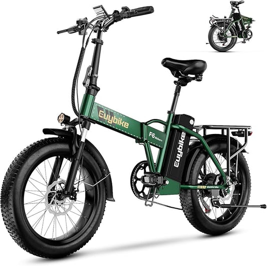 1000W Folding Electric Bike, 48V 20AH Large Removable Battery E Bike, 30+MPH, 80 Miles Max Range, 20" Fat Tire Electric Bike for Adults, Adult Electric Bicycles for Commute Beach Snow